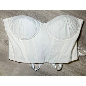 SHEIN white cropped‎ corset style top large